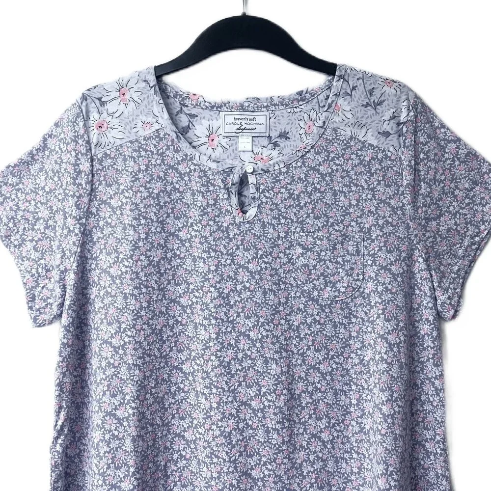 NEW! Carole Hochman Meadow Floral 100% Cotton 2-Pack‎ Sleepshirts Large
